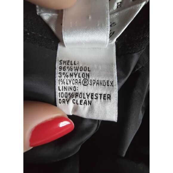 VTG Talbots Dress Pants Wool Black Flat Front Career Suit Trouser Y2K 12 Petite - Picture 5 of 9